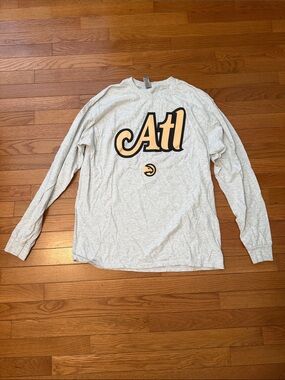 Atlanta Hawks Peachtree Gildan Light Gray Long-Sleeve Tee
